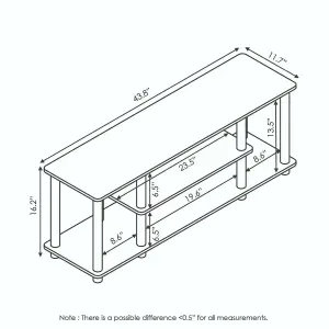 Furinno Turn-N-Tube No Tools 3D 3-Tier Entertainment TV Stands, Columbia Walnut/Black