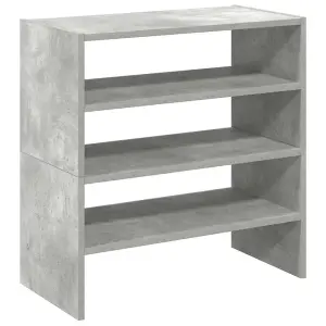 Berkfield Shoe Racks 2 pcs Stackable Concrete Grey 60x30x30.5 cm