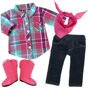 Sophia's by Teamson Kids Doll Blouse, Jeggings, Bandana, and Boots for 18" Dolls