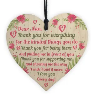 Red Ocean Mother's Day Gifts For Mum Nan Wooden Heart Nan Gifts For Grandparents Keepsake Plaque