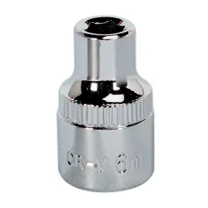 Sealey WallDrive Socket 6mm 3/8" Square Drive Fully Polished Finish Tool SP3806