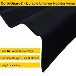 Black Universal CorruGuard Roofing Verge - Corrugated Roofing Side Flashing - Verge Cap For Corrugated Bitumen Roofing Sheets