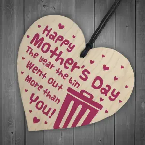 Red Ocean Funny Mothers Day Lockdown Gifts Novelty Gifts For Mum Wooden Heart Keepsake