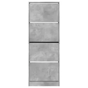 Shoe Cabinet Concrete Grey 60x21x163.5 cm Engineered Wood