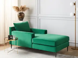 Velvet Chaise Lounge Green GUERET