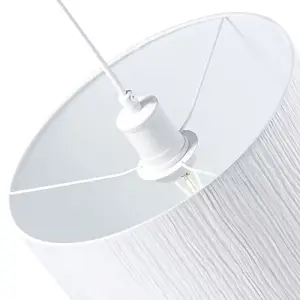 Contemporary and Sleek Pendant Lighting Shade Crafted from Wrinkled White Paper