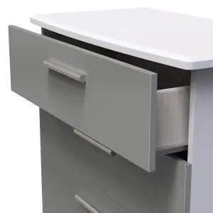 Harrow 4 Drawer Chest in Grey Gloss (Ready Assembled)