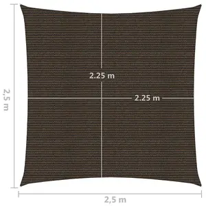 Berkfield Sunshade Sail 160 g/m2 Brown 2.5x2.5 m HDPE