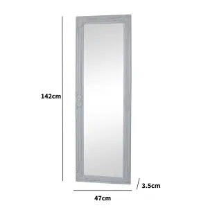 Melody Maison Tall Grey Wall Leaner Mirror 47cm x 142cm