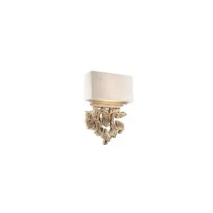 Luminosa Peter  2 Light Indoor Wall Light Brown, Beige with Shade, E14