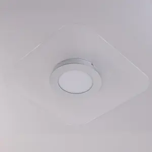 Energy Saving LED Ceiling Light, Square Acrylic Shade, Natural White (4000K), Non Dimmable