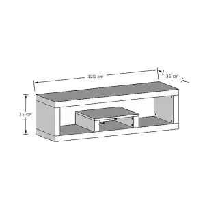 GFW Jakarta Wall Mount/Floor Lowboard TV Unit