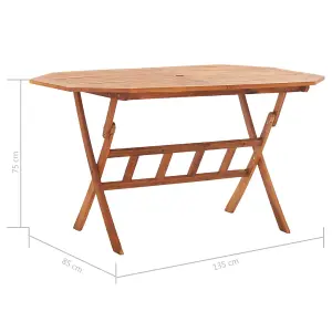 Berkfield Folding Garden Table 135x85x75 cm Solid Acacia Wood