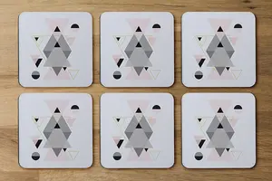 Pink & Grey Geometric Triangles (Coaster) / Default Title