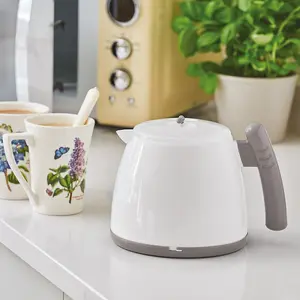 Microwave Jug or Kettle with Lid & Stay Cool Handle - Dishwasher Safe Double Wall Insulated Microwavable Container - 800ml