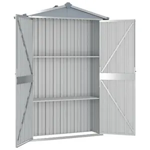 Tubac Garden Shed Galvanised Steel Outdoor Tool Storage Shed Grey