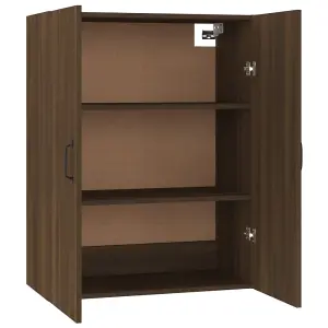 Berkfield Hanging Cabinet Brown Oak 69,5x34x90 cm Engineered Wood