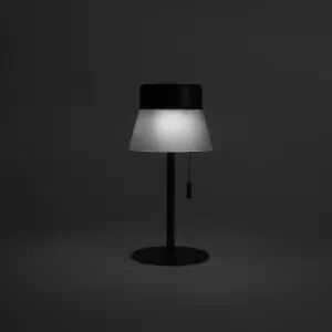 Luminosa Deco LED Table Lamp with Round Tapered Shade Black, Opal, Warm-White 3000K, IP54