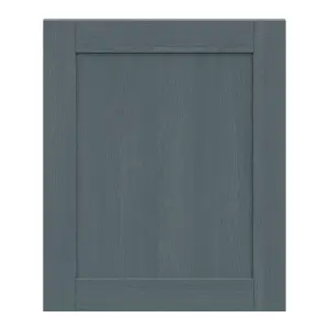 Alpinia Matt dusk blue wood effect Shaker Highline Cabinet door (W)600mm (H)715mm (T)18mm