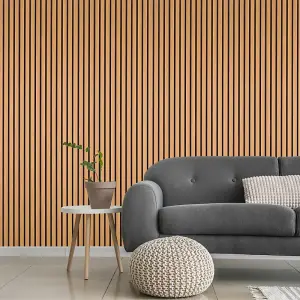 Quality high density milled MDF Acoustic Wall Panel KIT Teak 600x1200mm