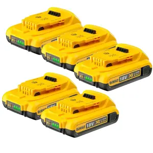 5x Dewalt DCB183 XR 18v Lithium Ion Battery Pack Li-Ion 2.0Ah DCB183