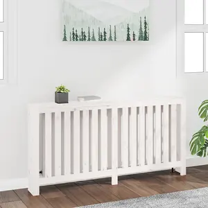 Radiator Cover White 169x19x84 cm Solid Wood Pine