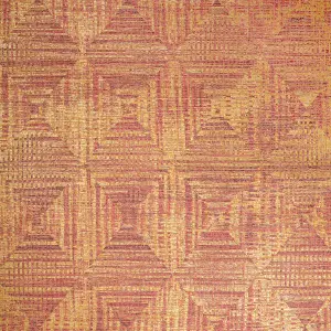 Galerie Pepper Raffia Orange Shimmer Geometric Diamond Wallpaper