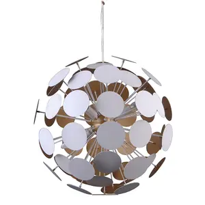 Luminosa Modern Hanging Pendant White, Golden 6 Light , E14