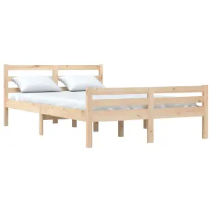 Berkfield Bed Frame Solid Wood 135x190 cm Double