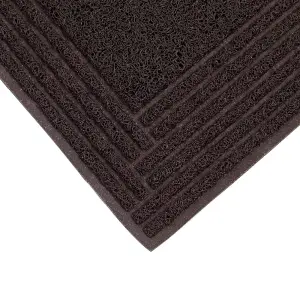 JVL Mud Grabber Spaghetti Scraper Doormat, 40x60cm, Brown Border