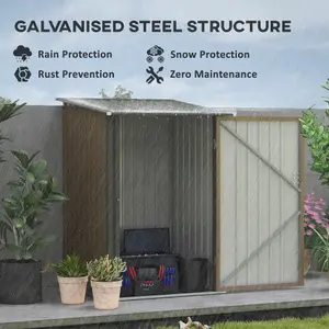 Outsunny 3.3ft x 3.4ft Outdoor Storage Shed Steel Garden Shed w/ Lockable Door