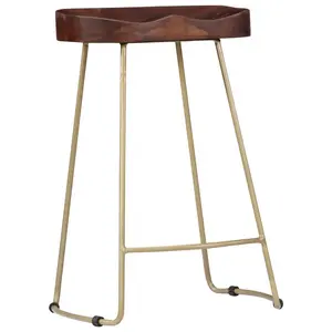 Fulbright Counter Stool with Metal Frame (Set of 2) Walnut / Gold / 62cm