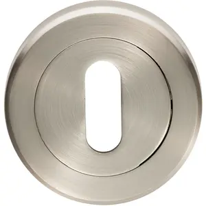 51mm Lock Profile Escutcheon Chamfered Edge Concealed Fix Satin Nickel