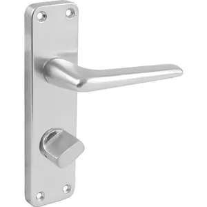 AFIT Satin Aluminium Contract Lever Bathroom Door Handle 154 x 41mm