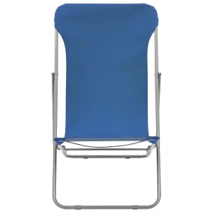 Berkfield Folding Beach Chairs 2 pcs Steel and Oxford Fabric Blue