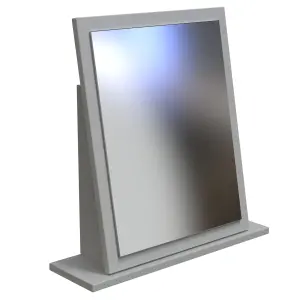 Milan Grey Rectangular Freestanding Framed mirror, (H)50cm (W)47.8cm