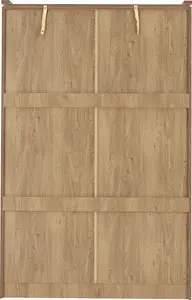 Charles 2 Door Sliding Wardrobe Oak Effect Veneer with Walnut Trim