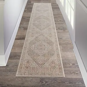 Beige Grey Traditional Bordered Geometric Easy to Clean Rug for Living Room and Bedroom-160cm X 234cm