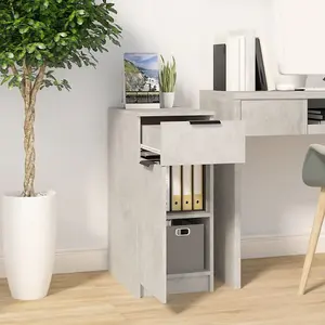 Berkfield Desk Cabinet Concrete Grey 33.5x50x75 cm Engineered Wood