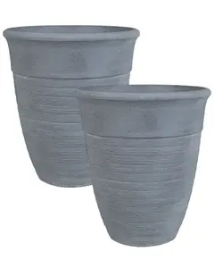 Set of 2 Plant Pots 50 cm Grey KATALIMA