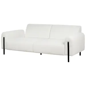 3 Seater Boucle Sofa White ASKIM