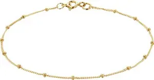 Goldsmiths 9Ct Yellow Gold Beaded Chain Bracelet - Goldsmiths Bracelets