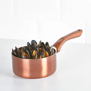 7pc Cermalon Pan Set - Dishwasher Safe Copper Colour Aluminium Kitchen Cookware with Non-Stick Coating - Suitable for All Hobs