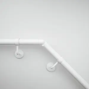 Rothley Matt White Bannister Staircase Handrail Adjustable Elbow (Diam) 40mm