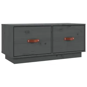 Berkfield TV Cabinet Grey 80x34x35 cm Solid Wood Pine