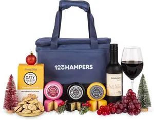 Cheese And Wine Selection - Cheese Christmas Hamper - Christmas Gifts - Xmas Hampers - Festive Hampers - Cheese And Wine Festive Christmas Hamper