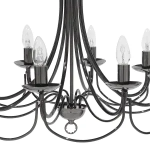 8 Light Chandelier Black TEESTA