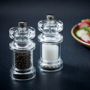 Cole & Mason 675 Clear Acrylic Salt & Pepper Mill Set 118mm