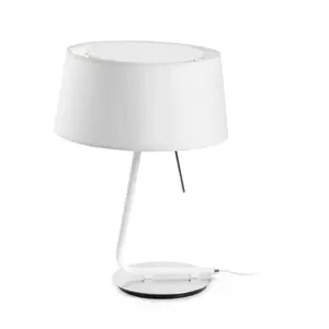 Luminosa Hotel 1 Light Table Lamp Chrome, White, E27