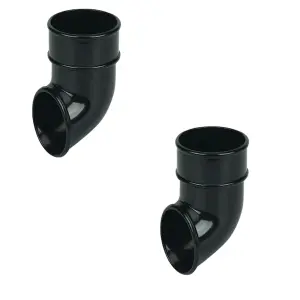 2 x 68mm Black Round Downpipe Shoe drb5